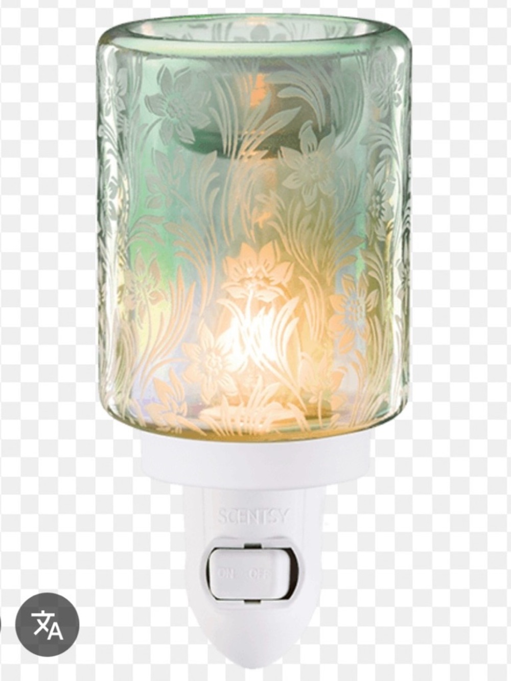 Scentsy Iridescent Green and Gold Floral Plug-In Warmer lily garden price firm